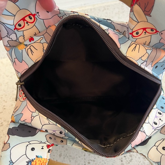 Colorful Bunny Rabbit Print Tote/ Lunch Tote - Picture 5 of 7